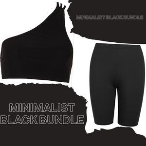 NWT BOOHOO MINIMAL SLINKY BLACK BUNDLE S